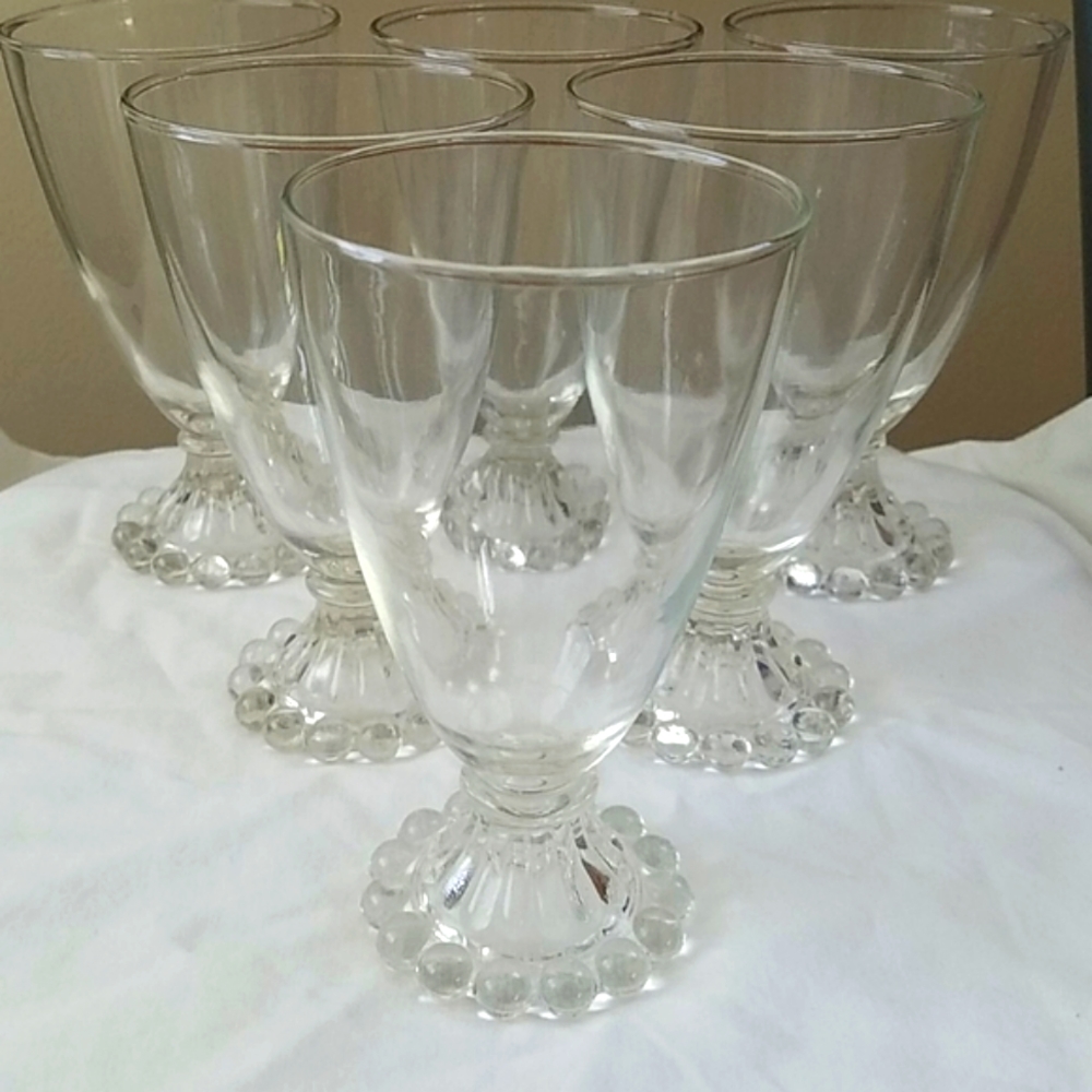6 BOOPIE Anchor Hocking GLasses Water Wine 5.5" tall MCM Modern Retro